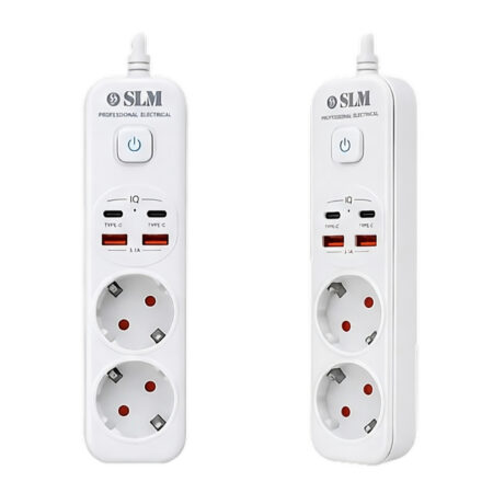 Multiprise 2 Prises avec 2 Ports USB, 2 Ports USB-C et Câble 3 Mètres - 25SKY-246