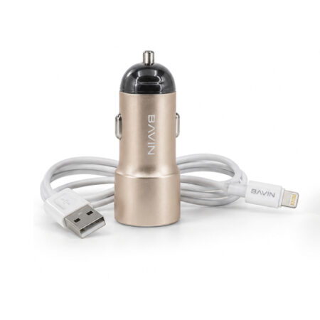 Chargeur Voiture Rapide BAVIN PC398 avec Câble iPhone 1M