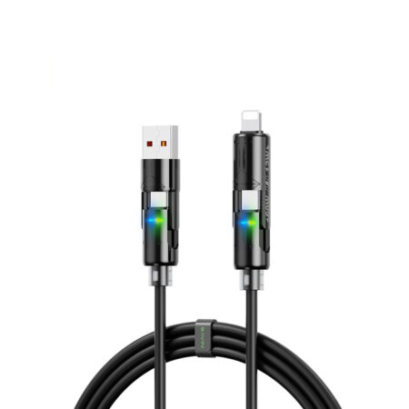 Câble BAVIN CB394 60W 4-en-1 Silicone Charge Rapide avec Éclairage RGB