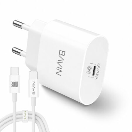 Chargeur Rapide BAVIN PC-851 20W USB-C PD avec Câble 30W