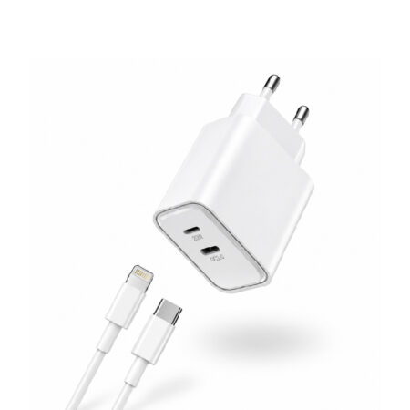 Pack Chargeur Revo RA06CL 20W Double USB-C + Câble Lightning 30W