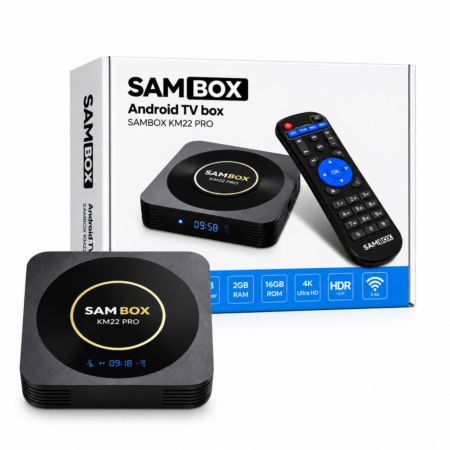 Box Android SAMBOX KM22 Pro + 12 Mois Alpha IPTV