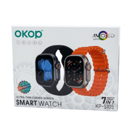 Montre Connectée OKOP KP-S105 AMOLED avec 7 Bracelets