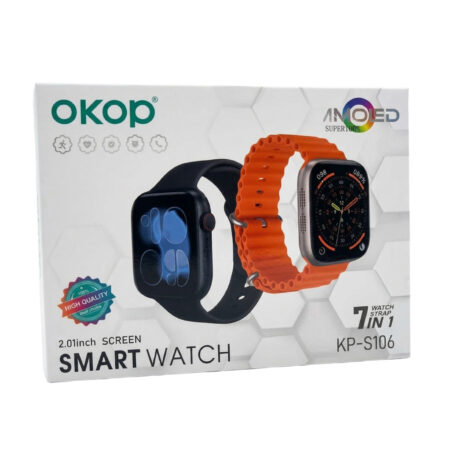 Montre Connectée OKOP KP-S106 AMOLED 2,01" avec 7 Bracelets