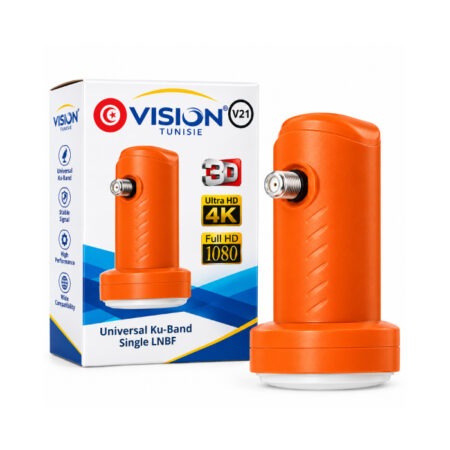 Tête de parabole LNB Universelle VISION KU-BAND Single LNBF V21